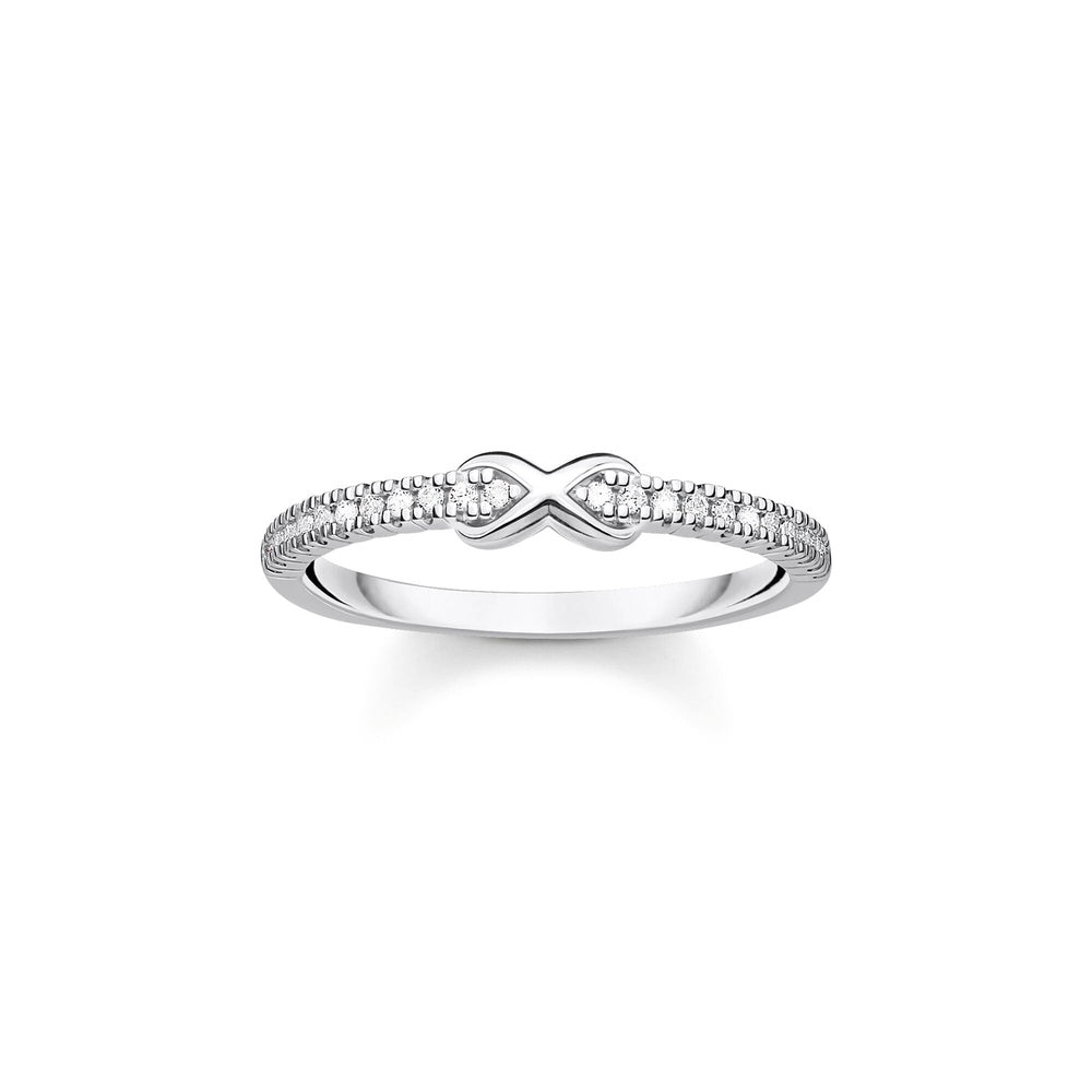 STERLING SILVER CUBIC ZIRCONIA INFINITY RING 