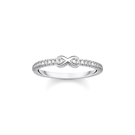 STERLING SILVER CUBIC ZIRCONIA INFINITY RING 