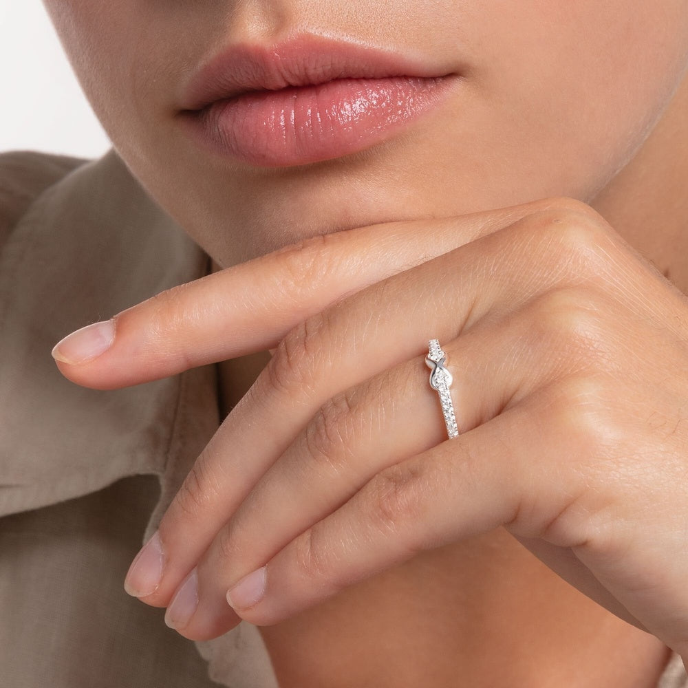 STERLING SILVER CUBIC ZIRCONIA INFINITY RING 