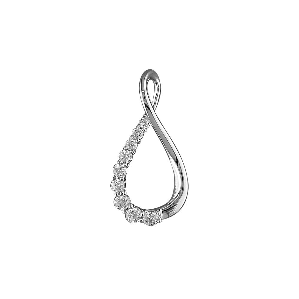 STERLING SILVER CUBIC ZIRCONIA INFINITY TWIST PENDANT