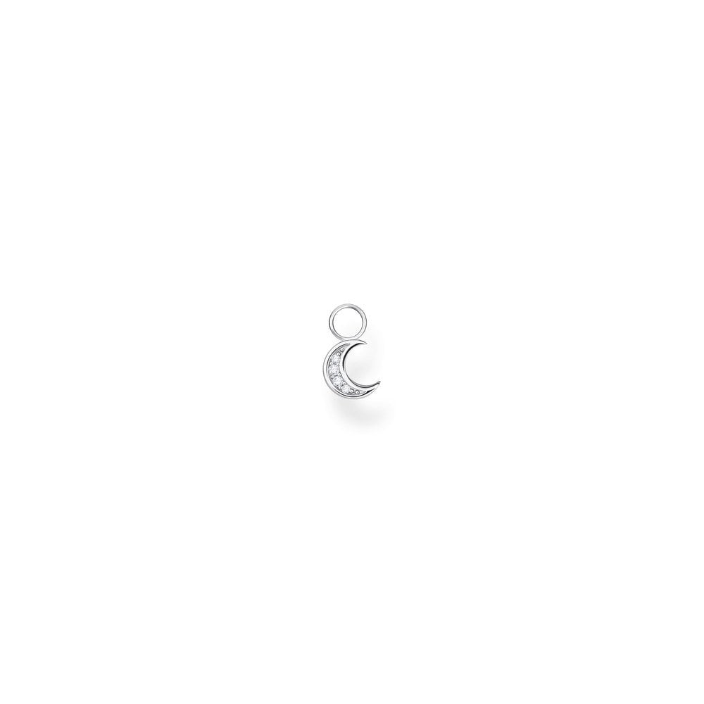 STERLING SILVER CUBIC ZIRCONIA MOON EAR CHARMS