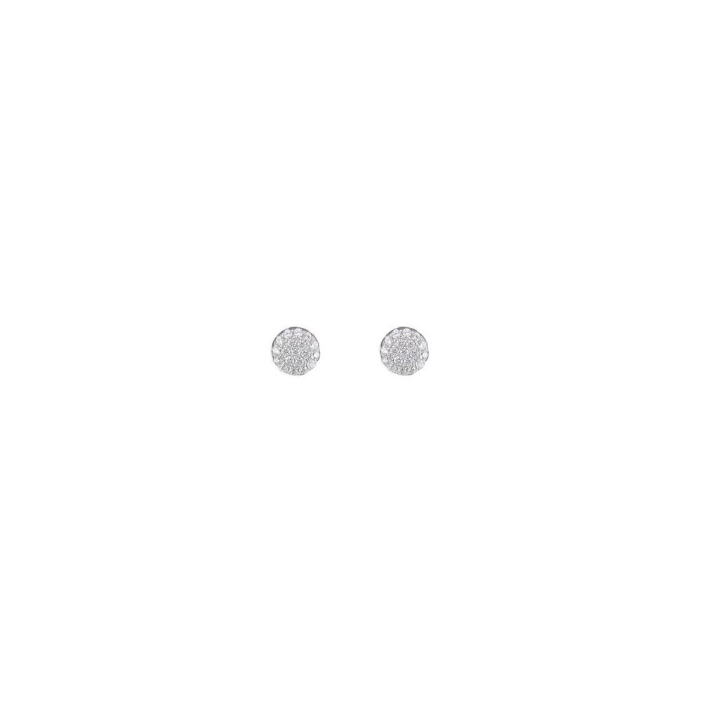 STERLING SILVER CUBIC ZIRCONIA PAVE-SET CLUSTER STUD EARRINGS