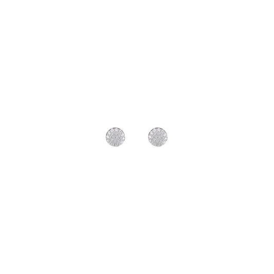 STERLING SILVER CUBIC ZIRCONIA PAVE-SET CLUSTER STUD EARRINGS