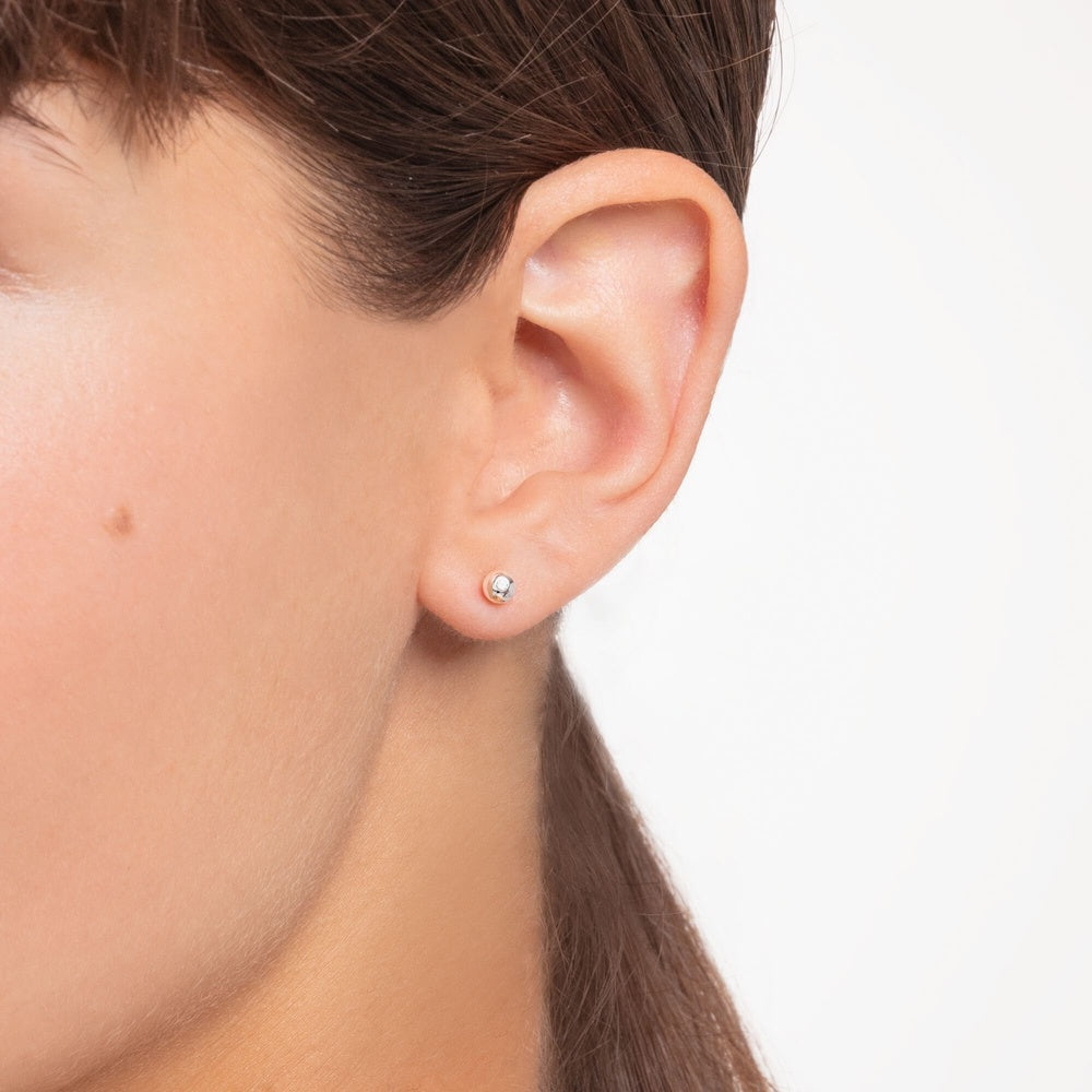 STERLING SILVER CUBIC ZIRCONIA ROUND STUD EARRINGS