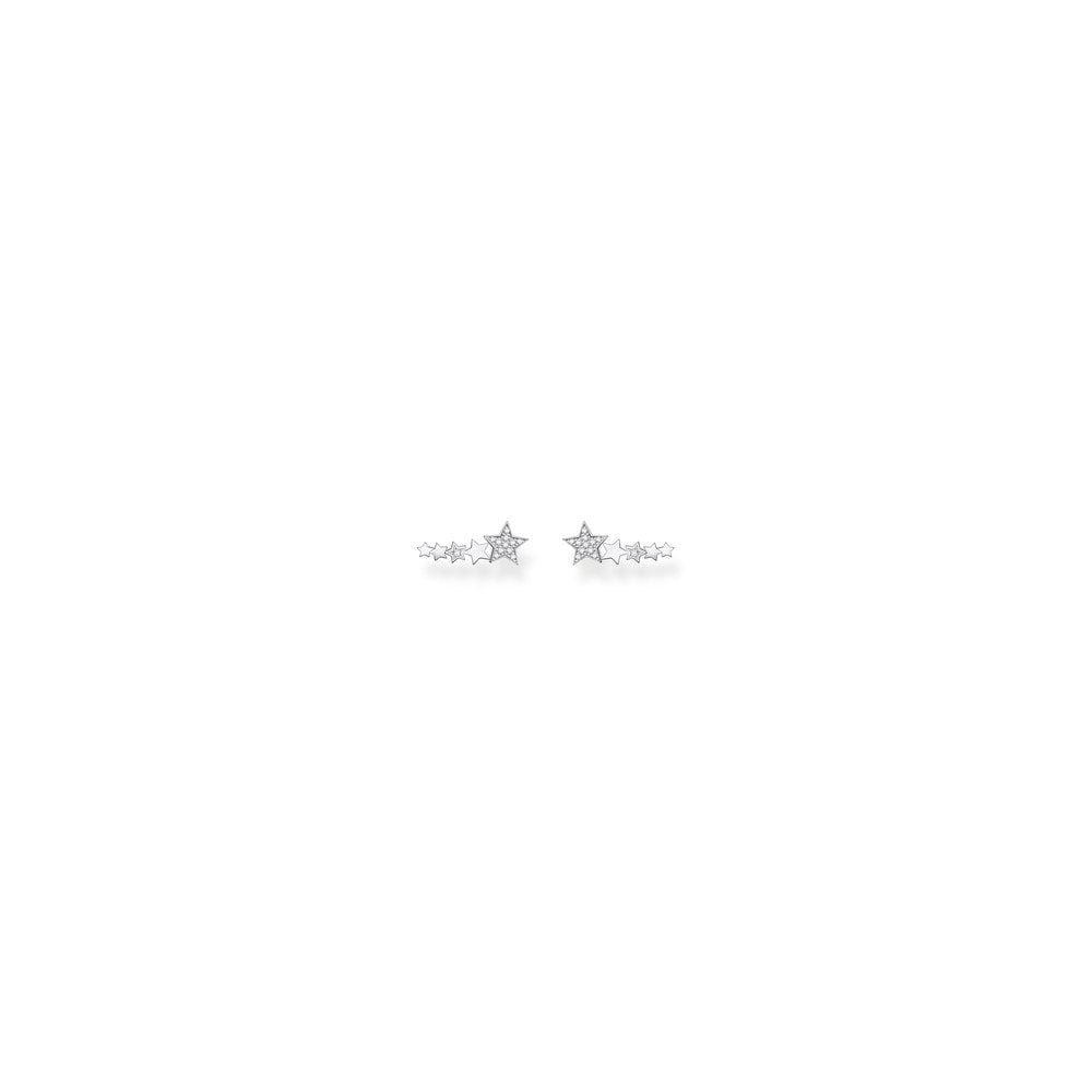 STERLING SILVER CUBIC ZIRCONIA STAR EAR CLIMBERS