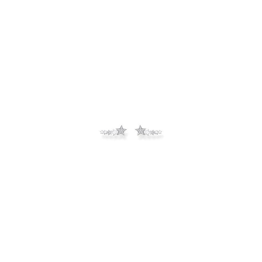 STERLING SILVER CUBIC ZIRCONIA STAR EAR CLIMBERS