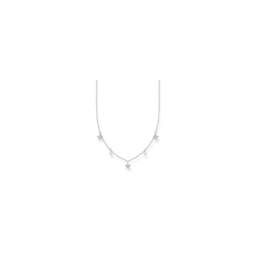 STERLING SILVER CUBIC ZIRCONIA STAR NECKLACE