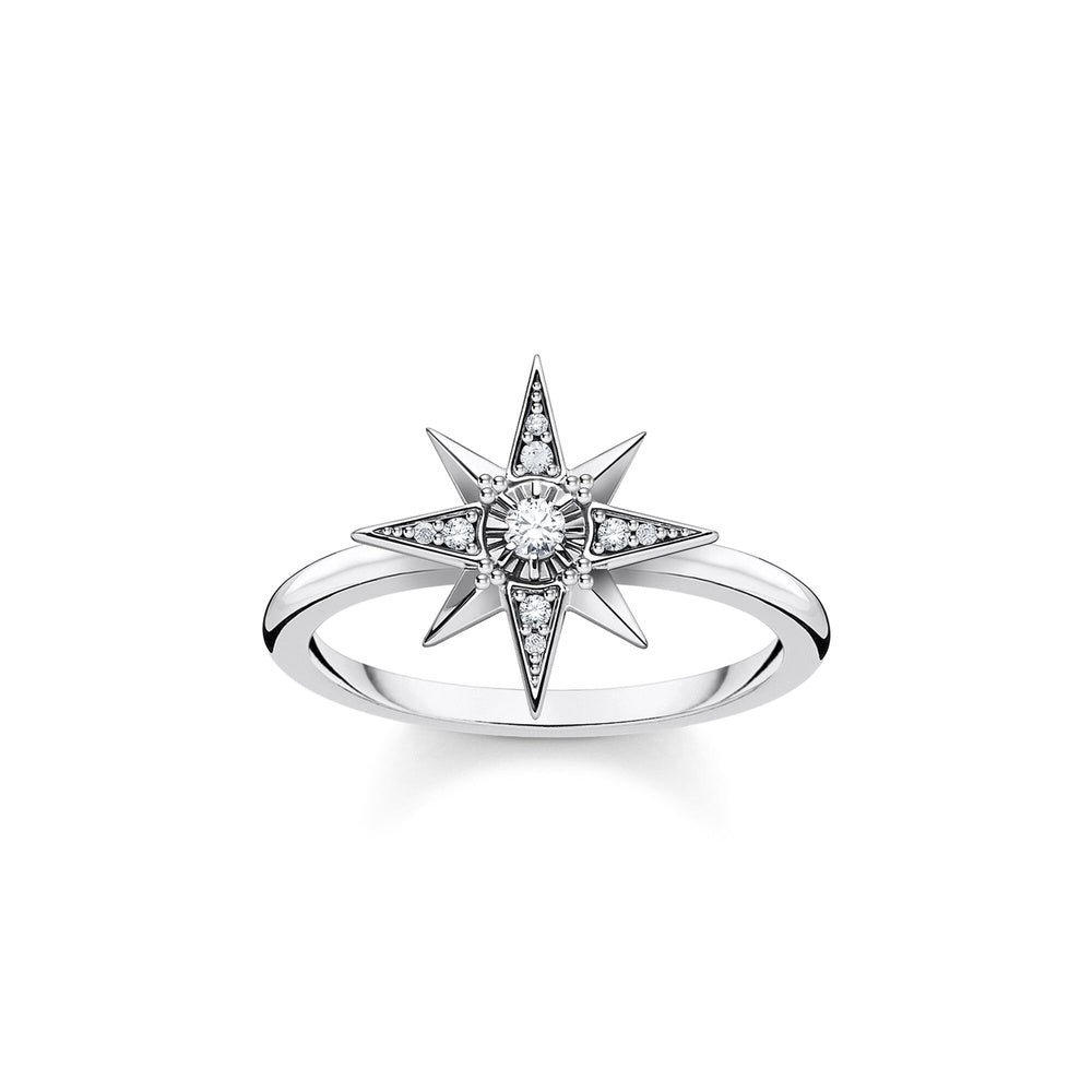 STERLING SILVER CUBIC ZIRCONIA STAR RING 