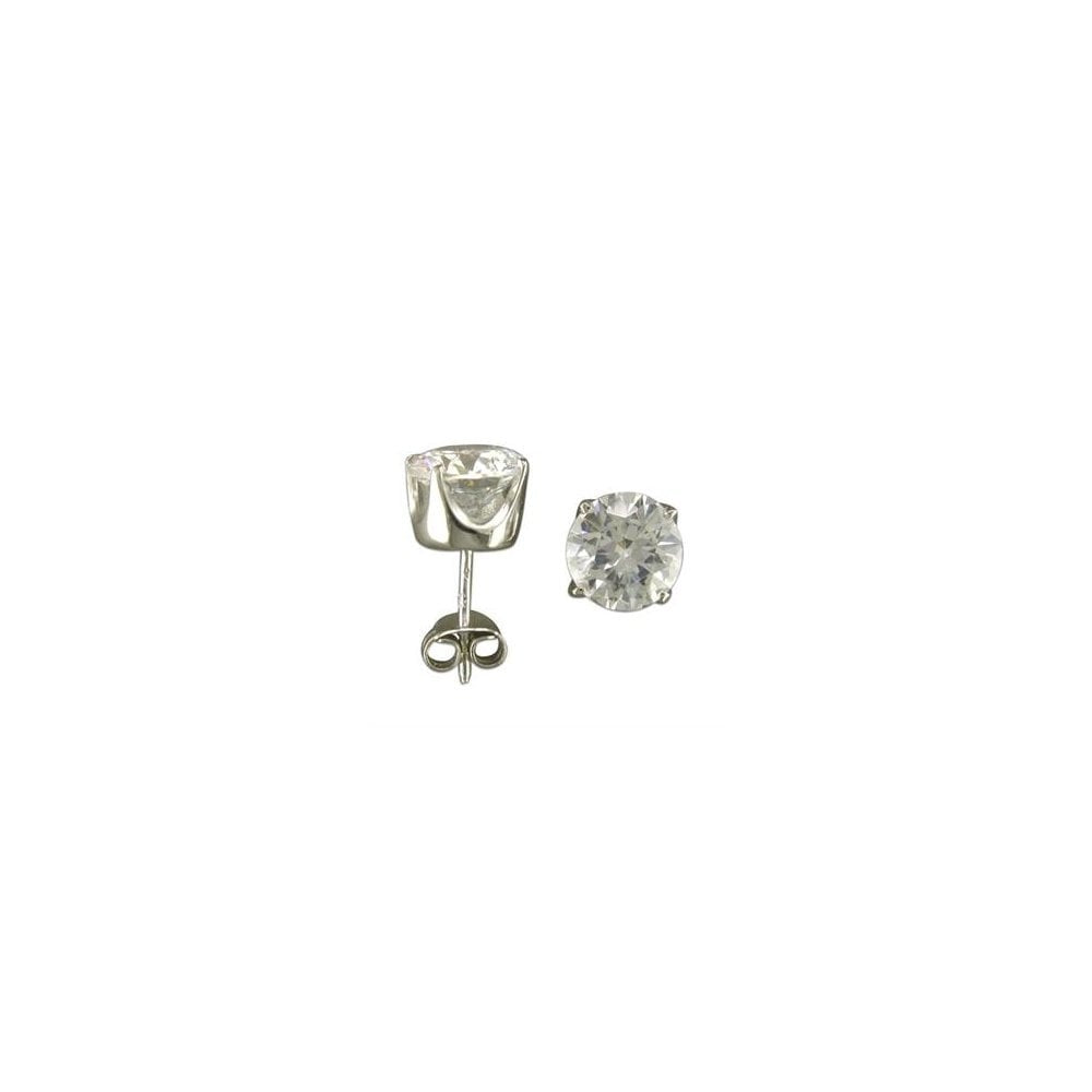 STERLING SILVER CUBIC ZIRCONIA STUD EARRINGS