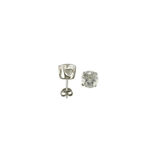 STERLING SILVER CUBIC ZIRCONIA STUD EARRINGS
