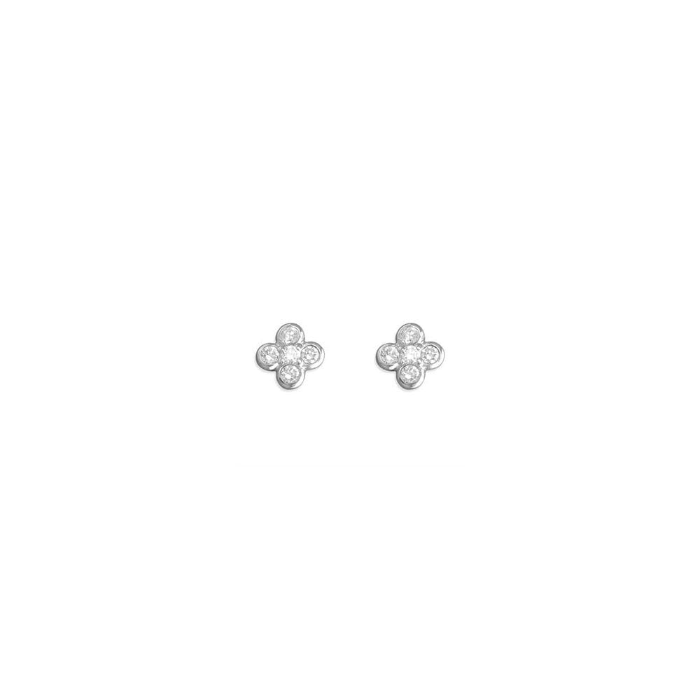 STERLING SILVER CUBIC ZIRCONIA STUD EARRINGS