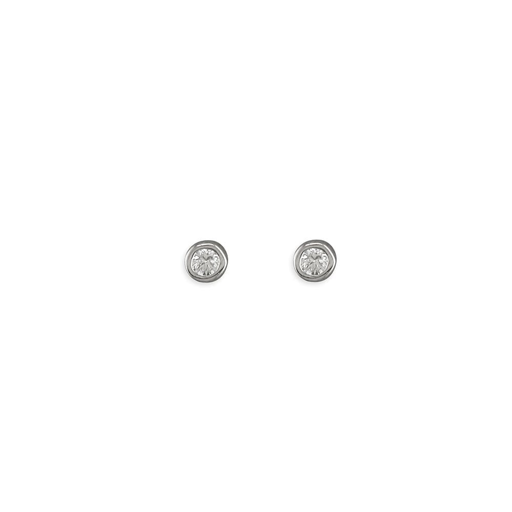 STERLING SILVER CUBIC ZIRCONIA STUD EARRINGS