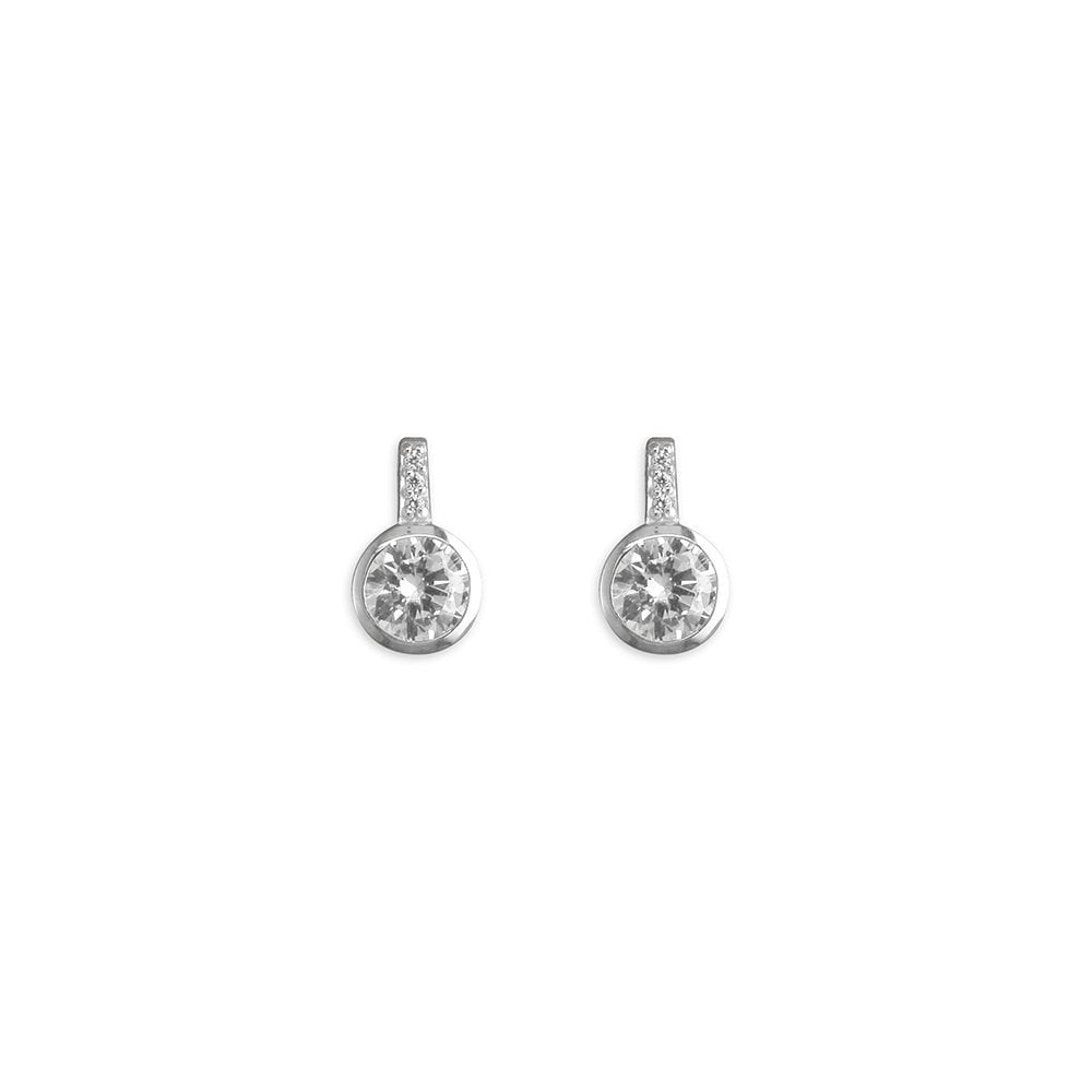 STERLING SILVER CUBIC ZIRCONIA STUD EARRINGS