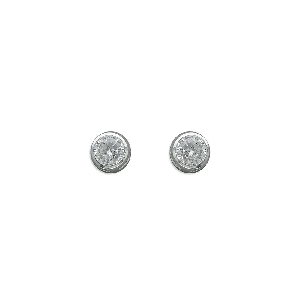 STERLING SILVER CUBIC ZIRCONIA STUD EARRINGS