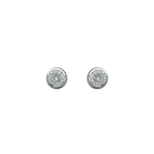 STERLING SILVER CUBIC ZIRCONIA STUD EARRINGS