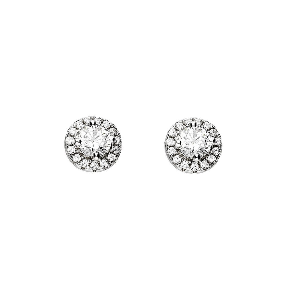 STERLING SILVER CUBIC ZIRCONIA STUD EARRINGS