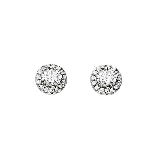 STERLING SILVER CUBIC ZIRCONIA STUD EARRINGS