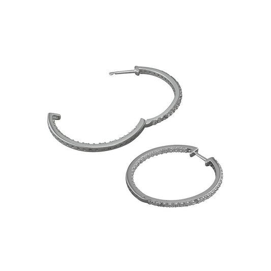 STERLING SILVER CUBIC ZIRCONIA STUD EARRINGS