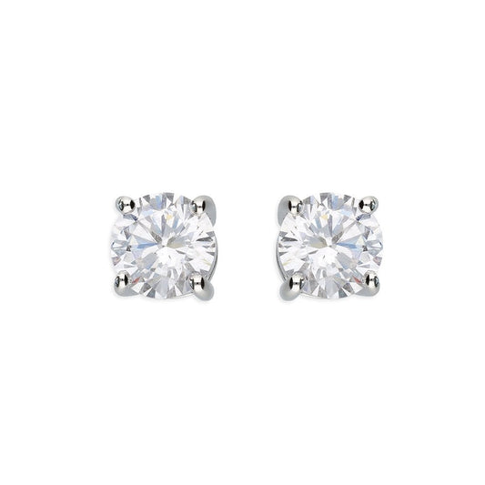 STERLING SILVER CUBIC ZIRCONIA STUD EARRINGS