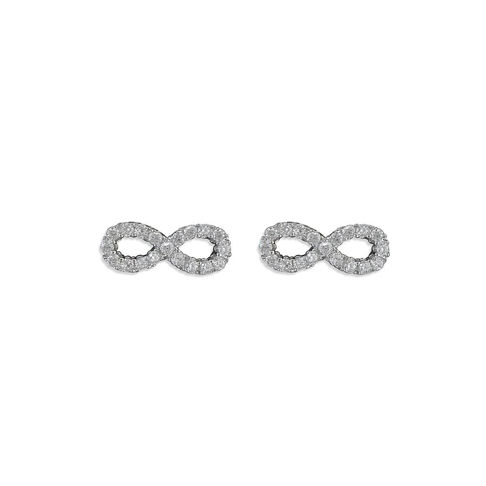 STERLING SILVER CUBIC ZIRCONIA STUD EARRINGS