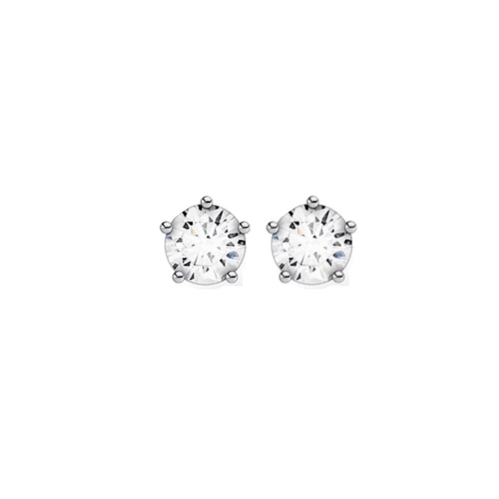 STERLING SILVER CUBIC ZIRCONIA STUD EARRINGS