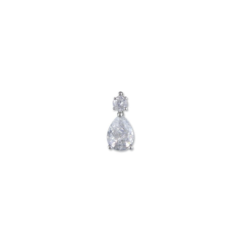 STERLING SILVER CUBIC ZIRCONIA TEAR SHAPED PENDANT 