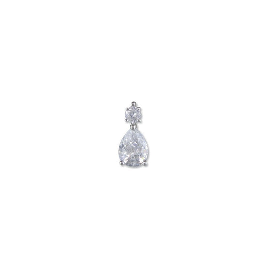 STERLING SILVER CUBIC ZIRCONIA TEAR SHAPED PENDANT 