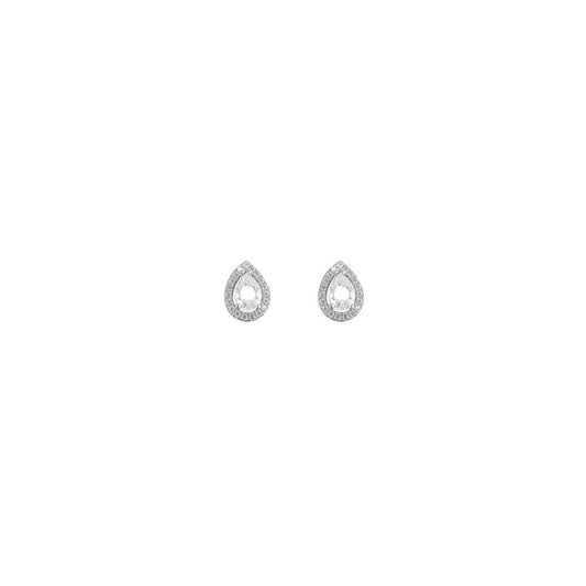 STERLING SILVER CUBIC ZIRCONIA TEAR SHAPED STUD EARRINGS