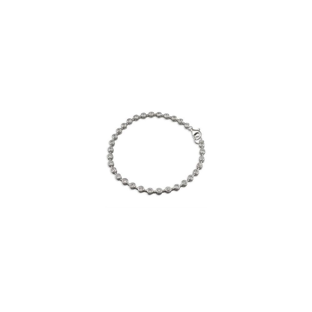 STERLING SILVER CUBIC ZIRCONIA TENNIS BRACELET