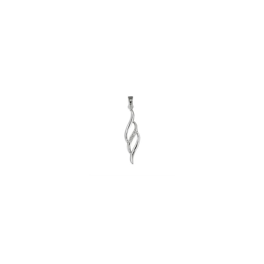 STERLING SILVER CUBIC ZIRCONIA TRIPLE WAVE PENDANT