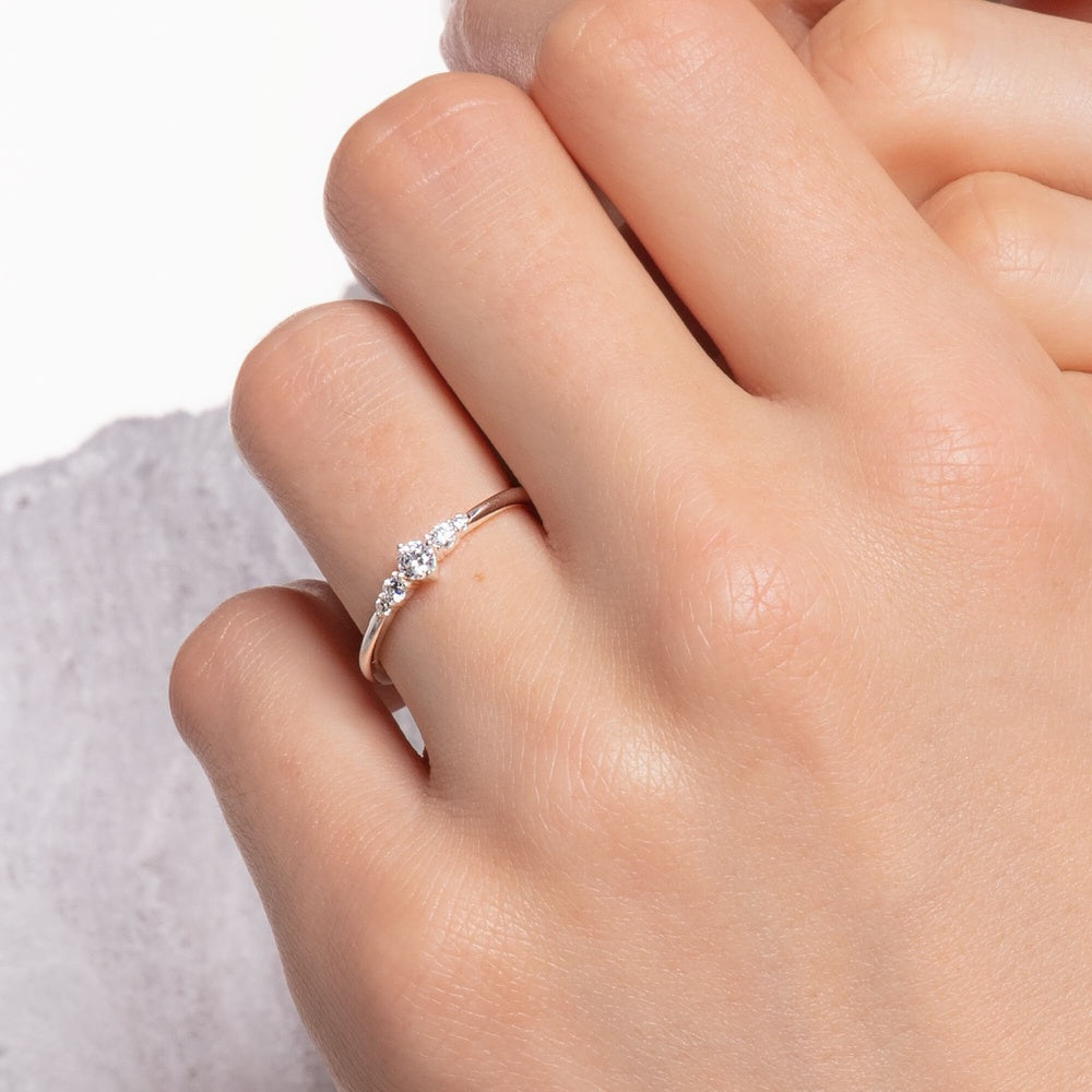 STERLING SILVER CUBIC ZIRCONIA VINTAGE RING 
