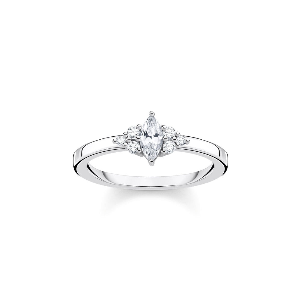 STERLING SILVER CUBIC ZIRCONIA VINTAGE STYLED RING 
