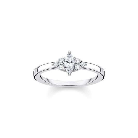 STERLING SILVER CUBIC ZIRCONIA VINTAGE STYLED RING 