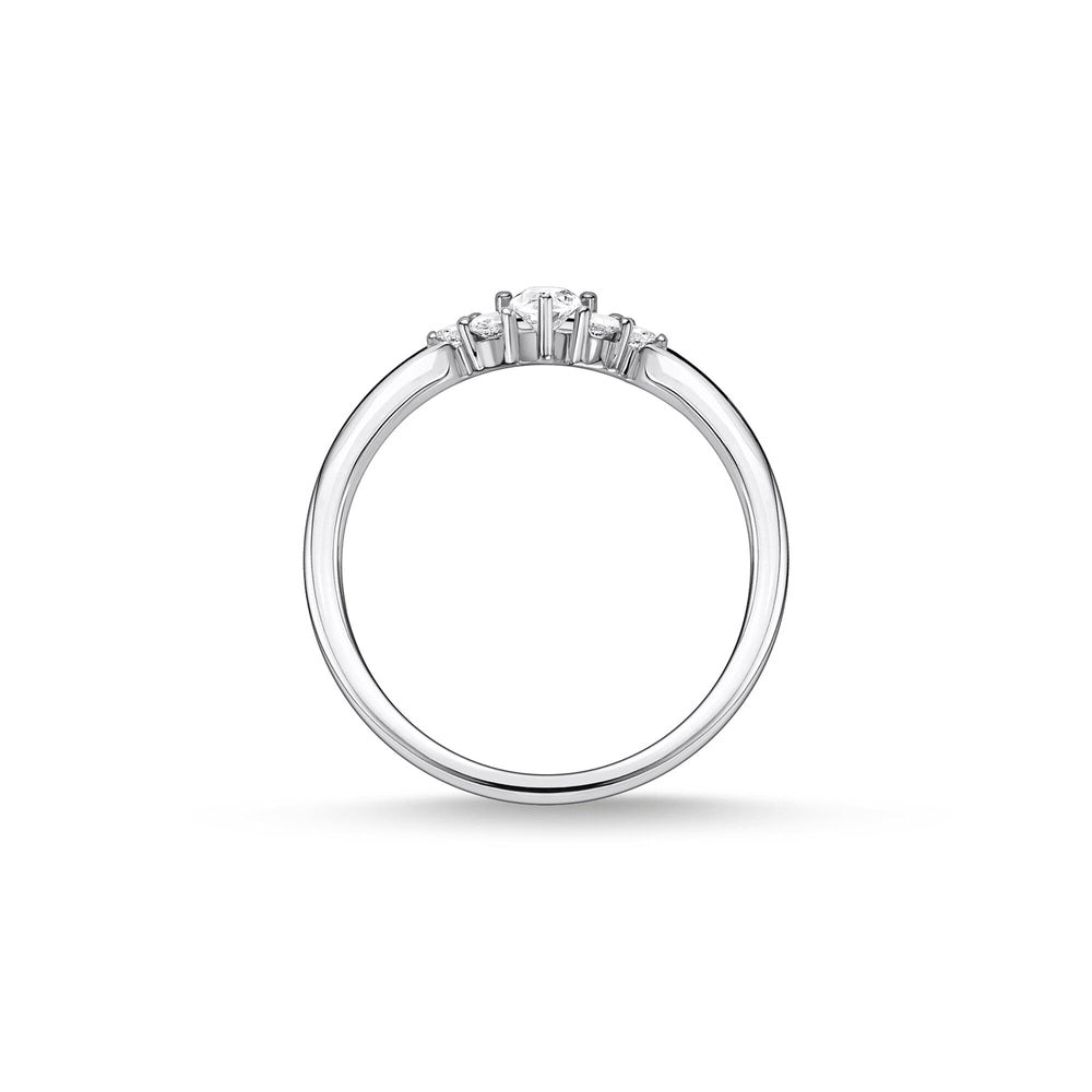 STERLING SILVER CUBIC ZIRCONIA VINTAGE STYLED RING 