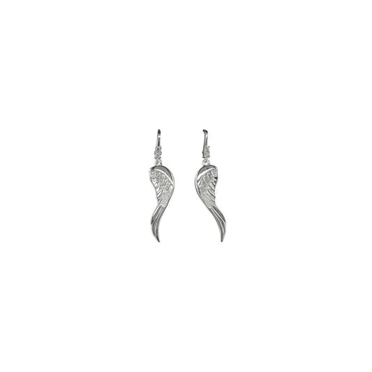 STERLING SILVER CUBIC ZIRCONIA WING DROP EARRINGS