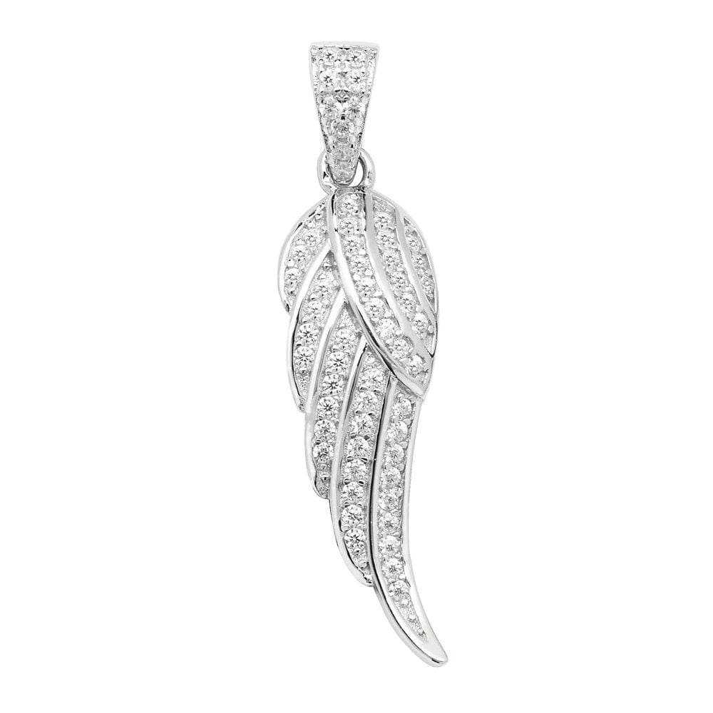 STERLING SILVER CUBIC ZIRCONIA WING PENDANT