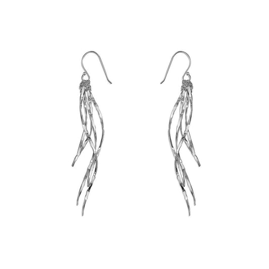 STERLING SILVER CURVES DROP EARRINGS