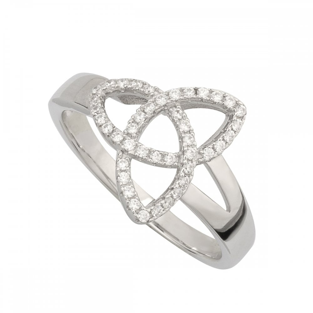 STERLING SILVER CZ IRISH TRINITY KNOT