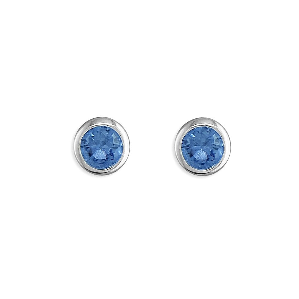 STERLING SILVER DECEMBER BIRTHSTONE STUD EARRINGS