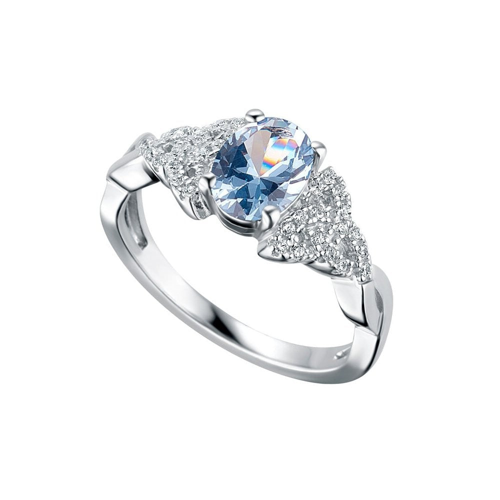 STERLING SILVER DECEMBER BIRTHSTONE TRINITY KNOT RING