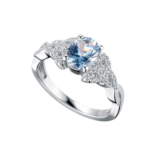 STERLING SILVER DECEMBER BIRTHSTONE TRINITY KNOT RING