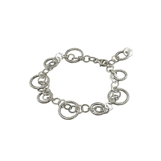 STERLING SILVER DIAMOND CUT CIRCLES BRACELET