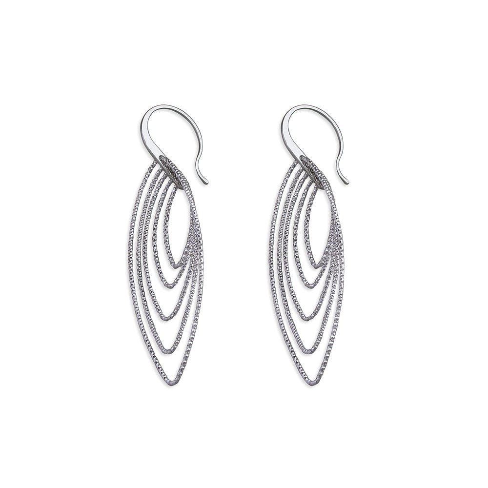 STERLING SILVER DIAMOND CUT DROP EARRINGS