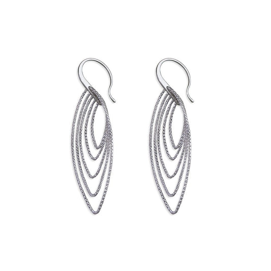 STERLING SILVER DIAMOND CUT DROP EARRINGS