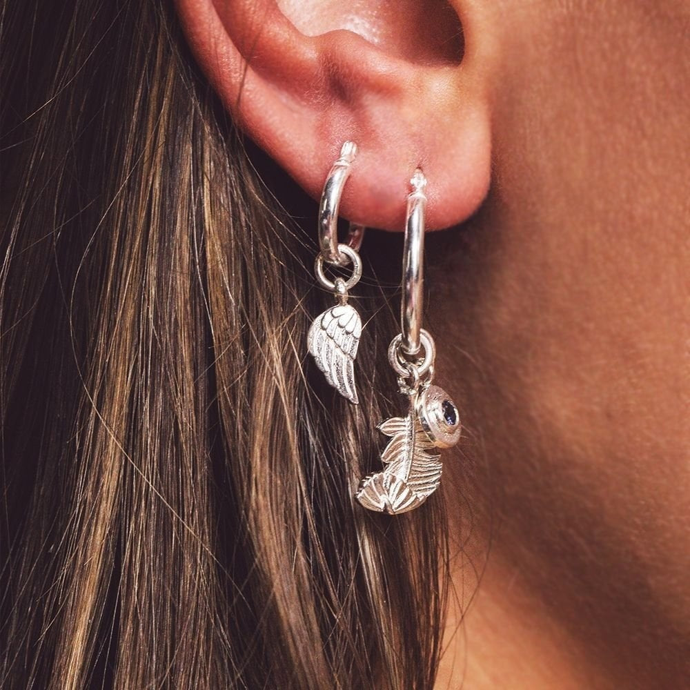STERLING SILVER DIVINITY WITHIN HOOP EARRINGS