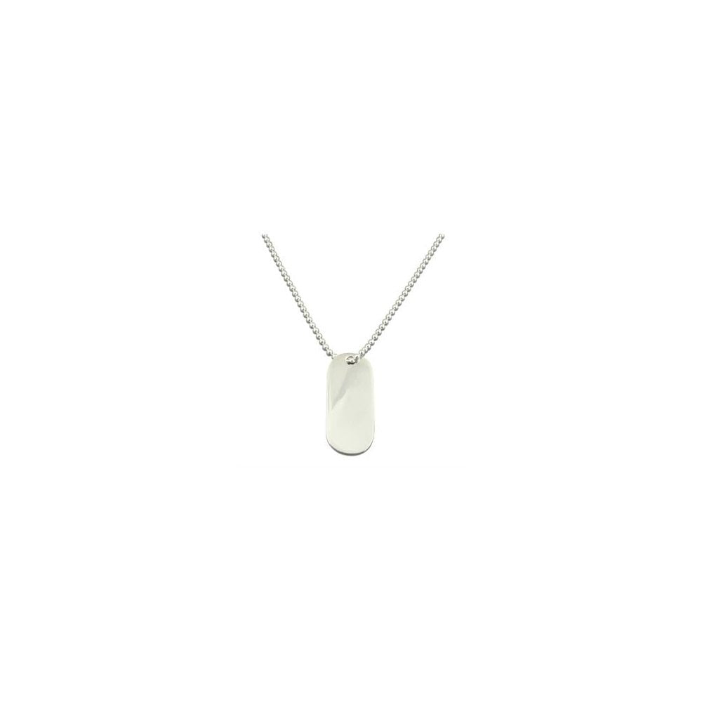 STERLING SILVER DOGTAG PENDANT ON BEAD CHAIN