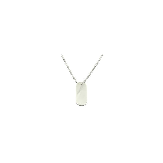 STERLING SILVER DOGTAG PENDANT ON BEAD CHAIN