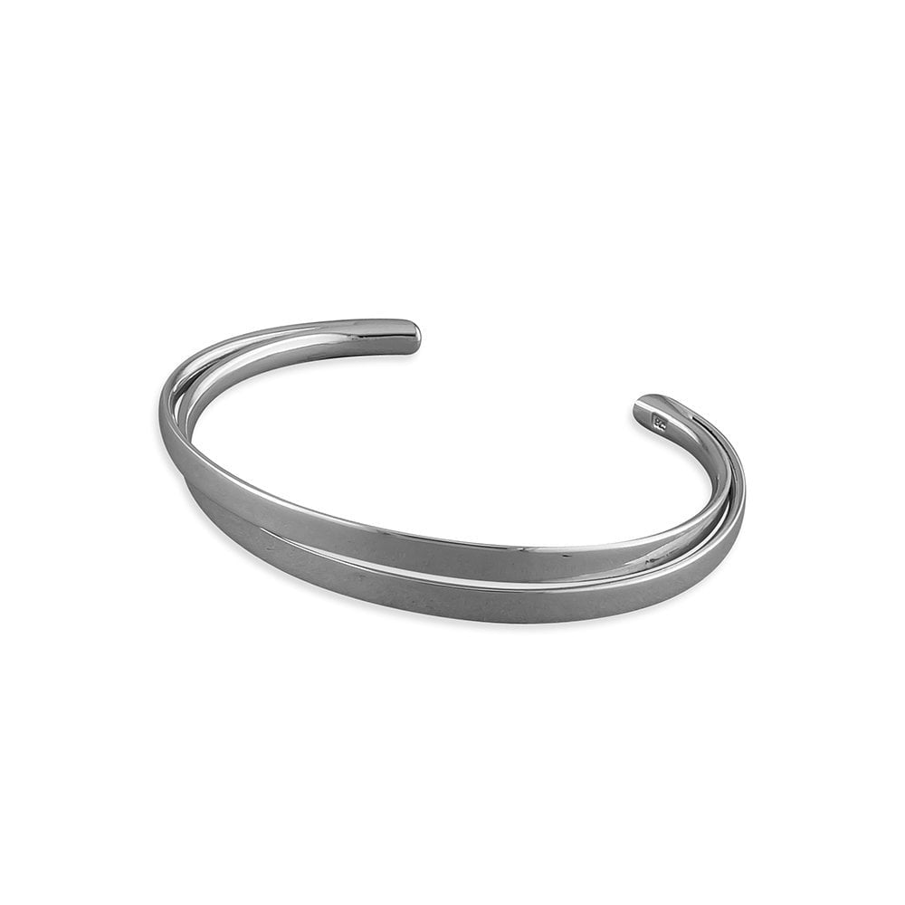 STERLING SILVER DOUBLE CROSSOVER CUFF