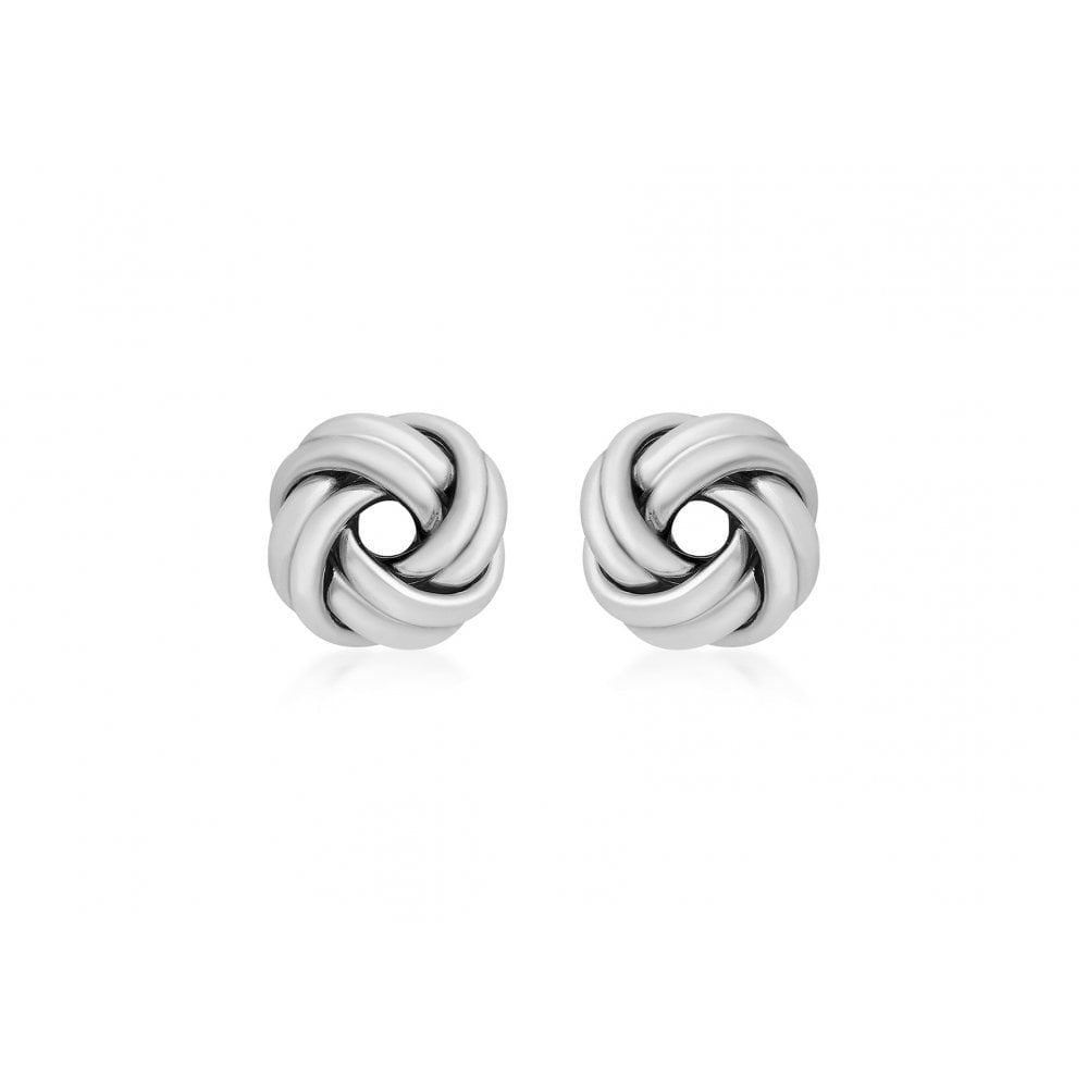 STERLING SILVER DOUBLE-KNOT STUD EARRINGS