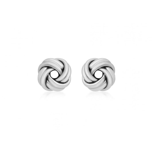 STERLING SILVER DOUBLE-KNOT STUD EARRINGS